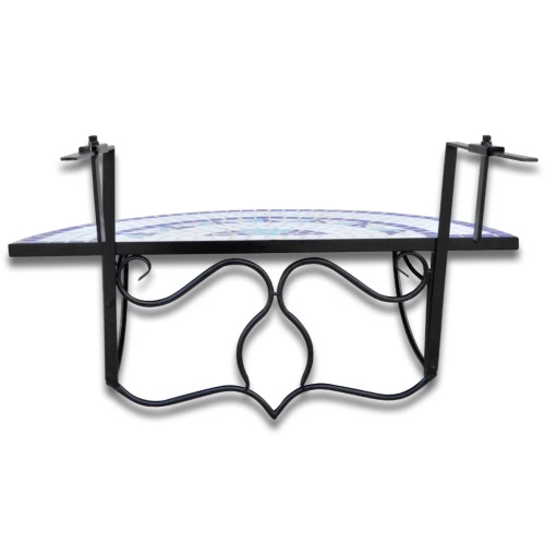 

Mosaic Balcony Table Hanging Semi-circular Blue White