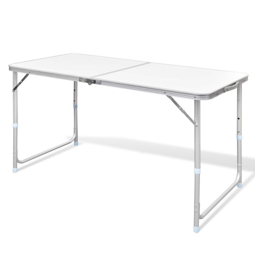 

Camping table foldable height adjustable aluminum 120 x 60 cm