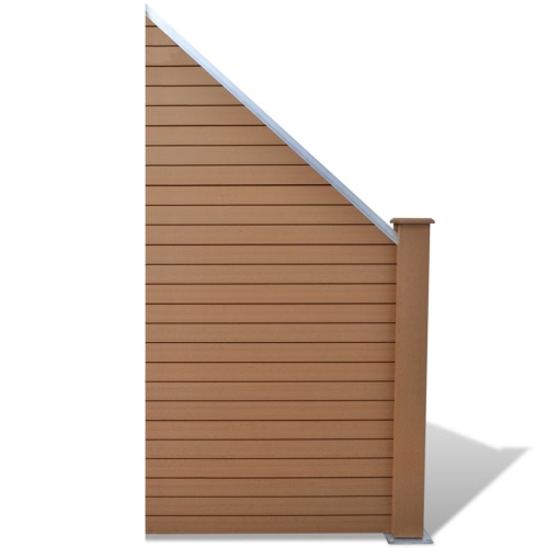 

Abgeschrägtes WPC Gartenzaun-Element braun