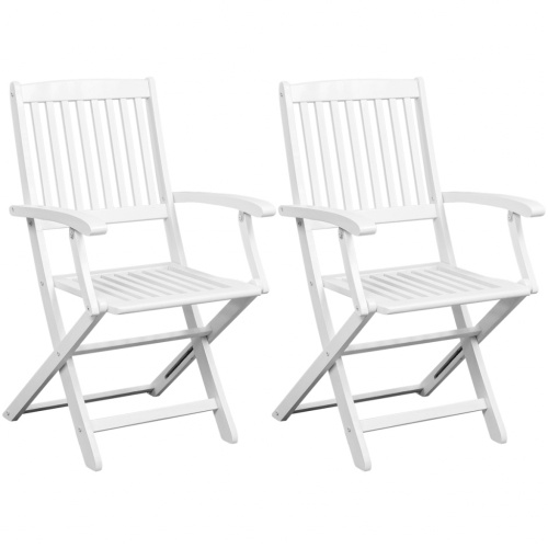 

2x Sidechair folding white acacia wood