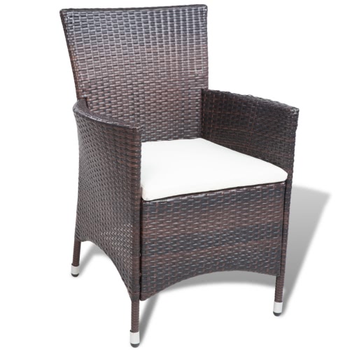 

garden furniture set poly rattan Brown