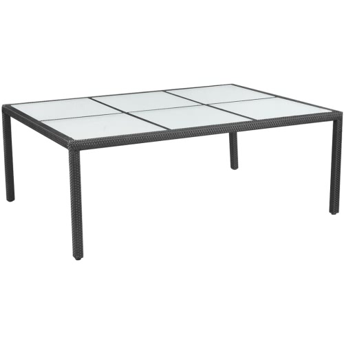 

garden furniture set poly rattan Black