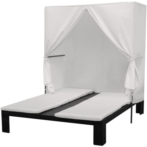 

sunlounger Poly Rattan Black