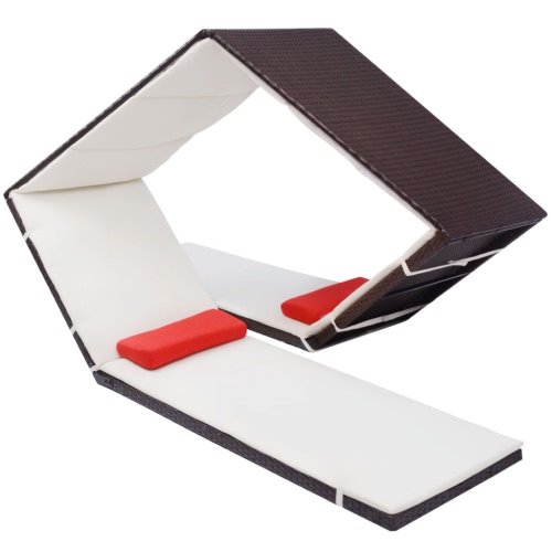 

sunlounger diamond Polyrattan Brown