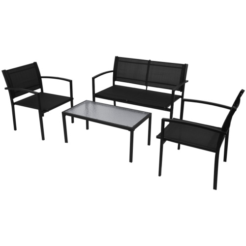 

four-piece garden furniture set with Bank Black