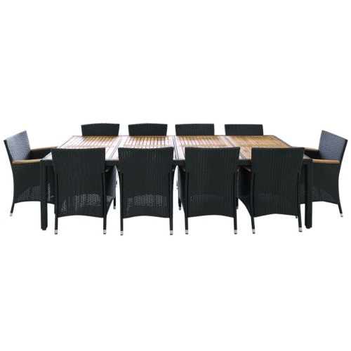

Garden dining set 21 pcs. Poly Rattan Black