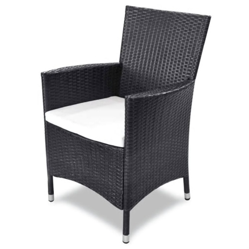 

Garden dining set 9 pcs. Poly Rattan Black