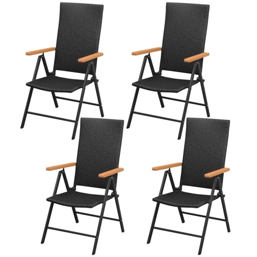 

5 pcs. Garden dining set poly rattan WPC aluminum