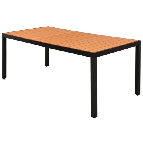 Garden dining table WPC aluminum 185 x 90 x 74 cm Brown