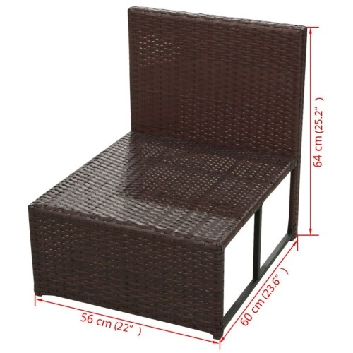

Garden sectional sofa 29 pcs. Poly rattan brown