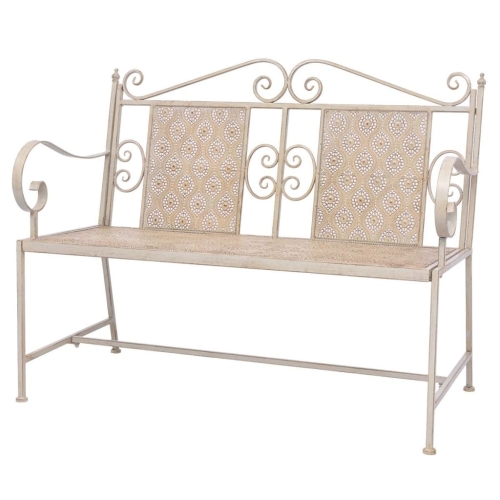 Garden Bench Steel 115x58.5x93 cm White