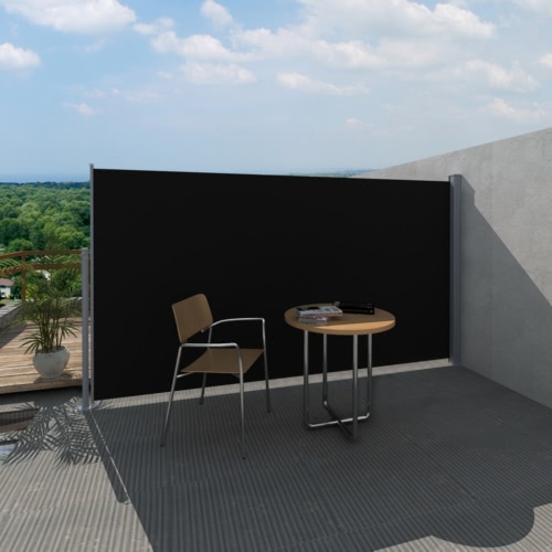Patio Terrace Side awning 160 x 300 cm Black