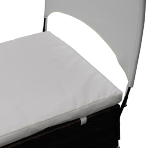 

Rattan Lounge Bed Brown with Canopy