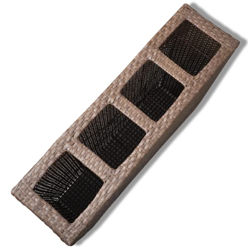 Garden Rectangle Rattan Planter Set Brown
