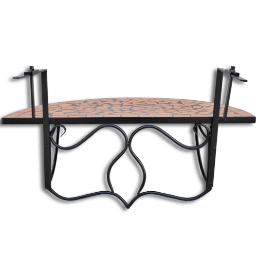 

Mosaic Balcony Table Hanging Semi-circular Terracotta