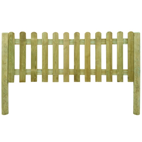 6 m Picket Fence with Posts 80 cm High Wood