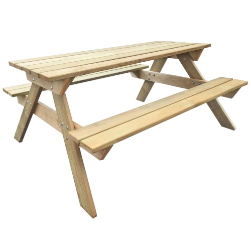 Mesa de jardín de madera de 150 x 135 x 71,5 cm