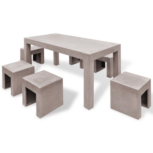 

Outdoor Dining Set 7 Pieces Concrete
