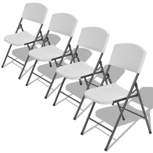

Foldable Garden Chairs 4 pcs HDPE White