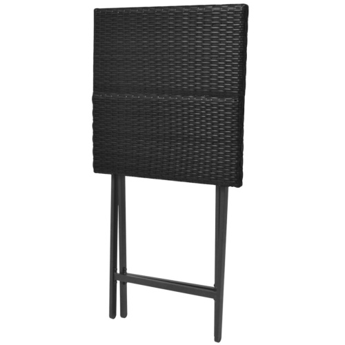 

Outdoor Bistro Set 3 Pieces Poly Rattan Black