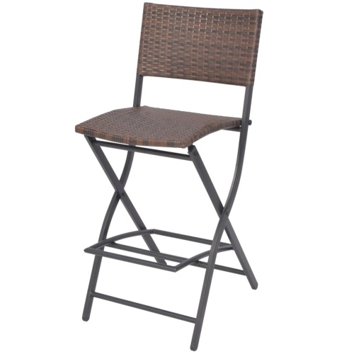 

Five Piece Outdoor Bar Set Poly Rattan Brown