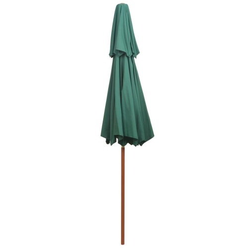

Double Decker Parasol 270x270 cm Wooden Pole Green