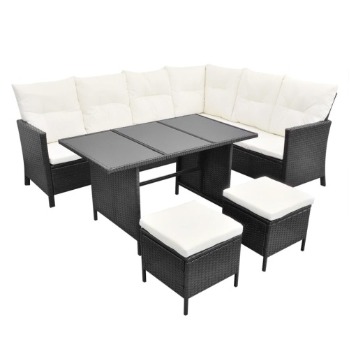 

19 Piece Garden Sofa Set Poly Rattan Black (только для Великобритании / IE / FI / NO)