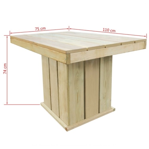 

Outdoor Dining Set 4 Pieces 110x75x74 cm Impregnated Pinewood