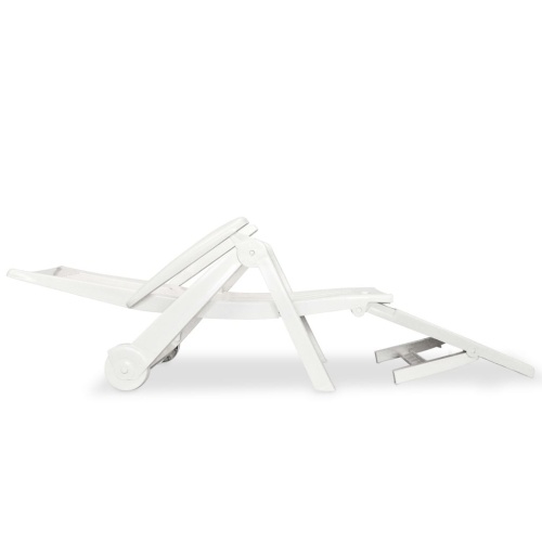 

Sunlounger with Footrest Plastic White