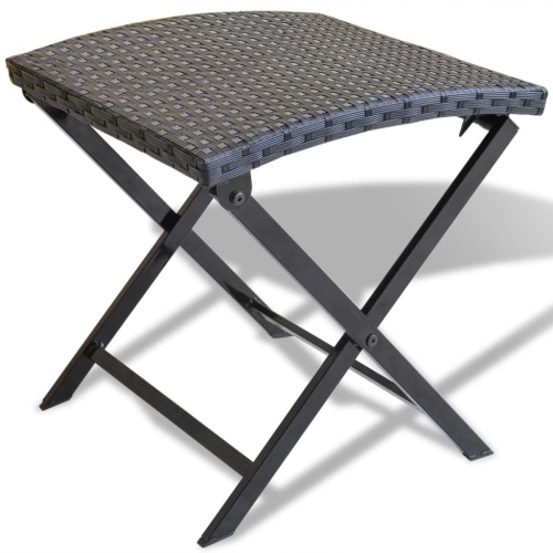 

foldable stool black synthetic rattan