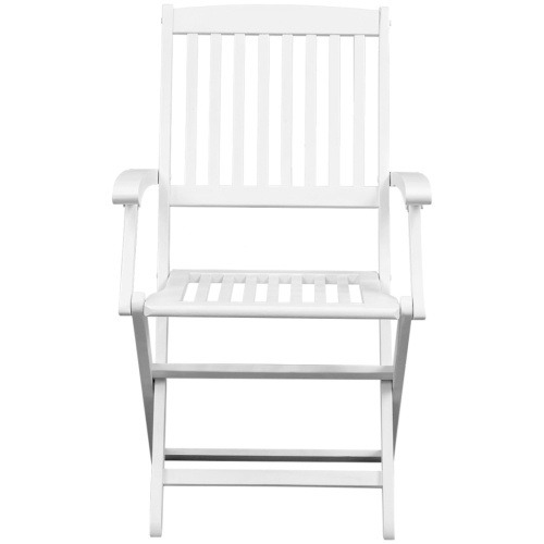 folding chairs acacia wood pieces 2 White