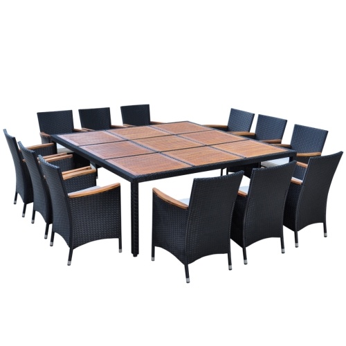 

Game dining room Outdoor black synthetic rattan