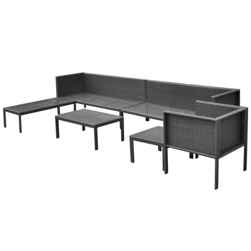 

24 pieces sofa set in black synthetic rattan