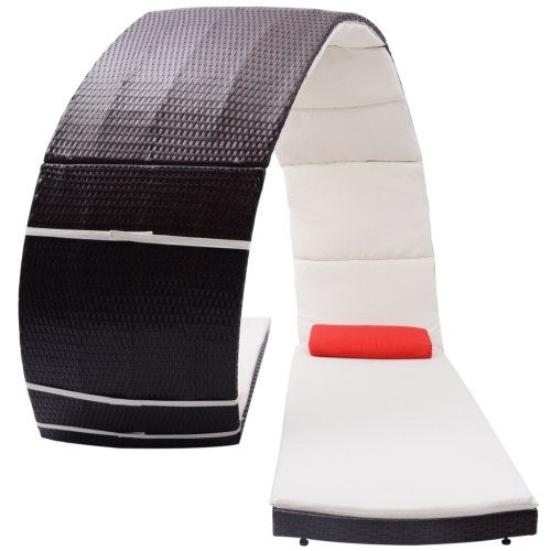 

Chaise lounge Rattan loop poly Brown