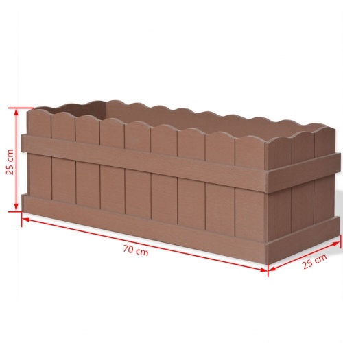 

Planter 70 x 25 x 25 m WPC Brown