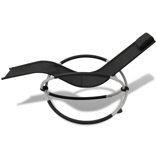 

Outdoor geometric chaise longue Steel Black and gray