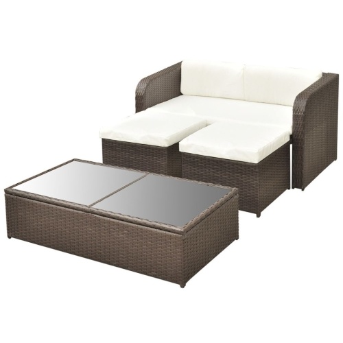

Garden sofa set 9 pcs Brown Braided resin