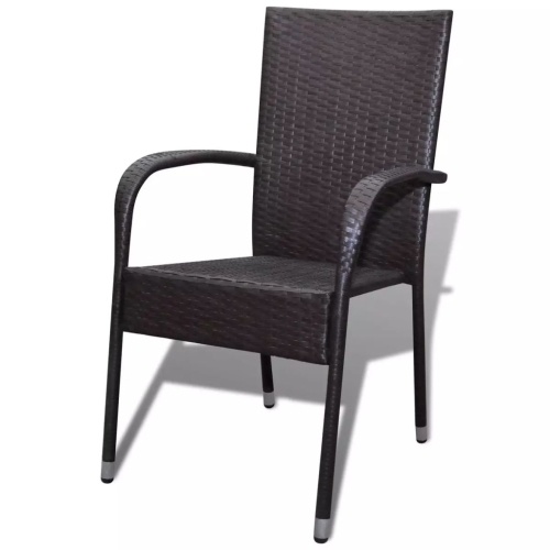 

Garden chair 2 pcs Synthetic rattan Brown