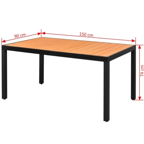 

Outdoor furniture 7 pcs Aluminum WPC