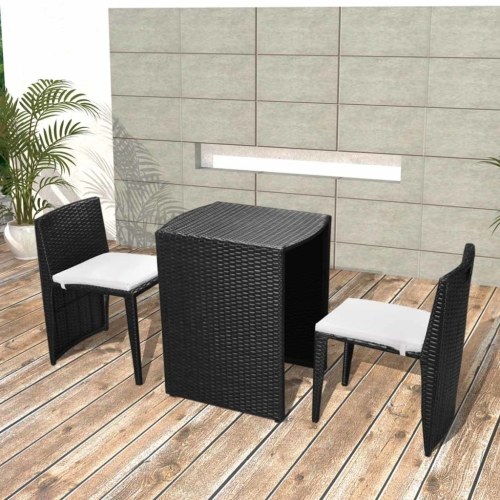 

Garden furniture 5 pcs Black Braided resin