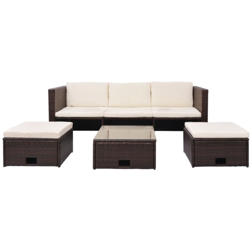

Garden sofa set 12 pcs Brown plaited resin