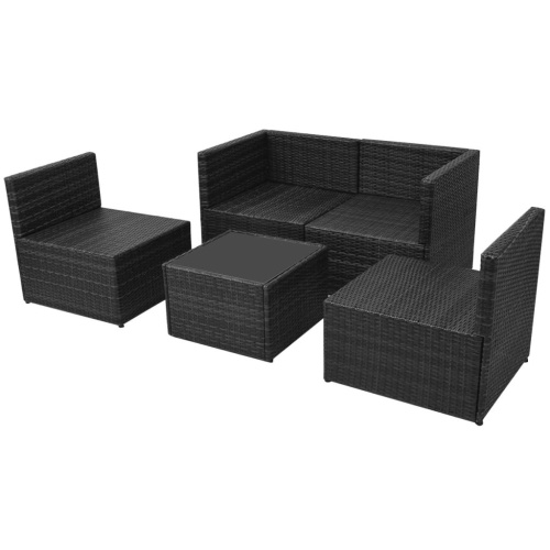 

Garden sofa set 13 pcs Black braided resin