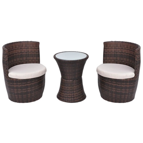 

Garden furniture 5 pcs Braided resin Brown