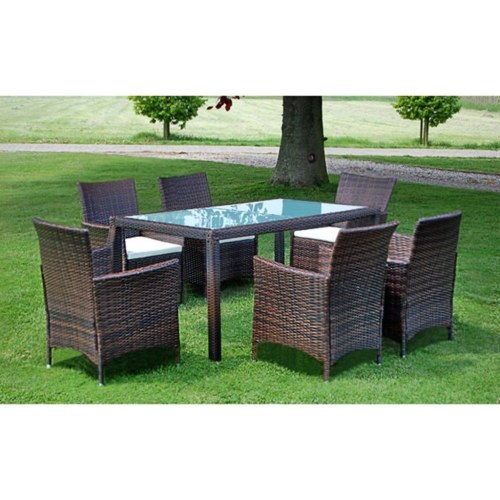 

Garden furniture 13 pcs Braided resin Brown