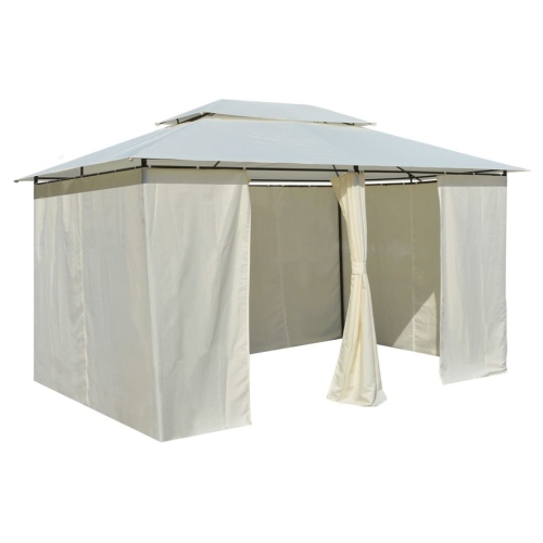 

Arbor with curtains 4 x 3 m White