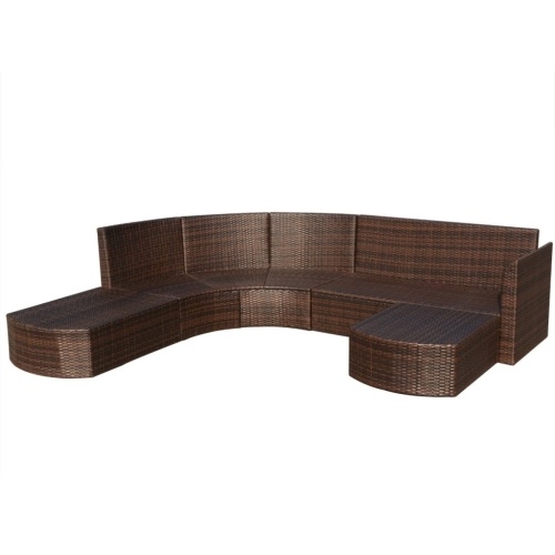 

Garden sofa set 16 pcs Brown braided resin