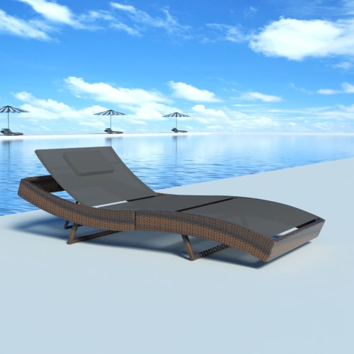 Rattan Sun Bed Marrón