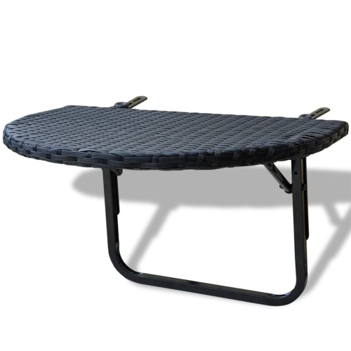 

Balcony Table Poly Rattan Black