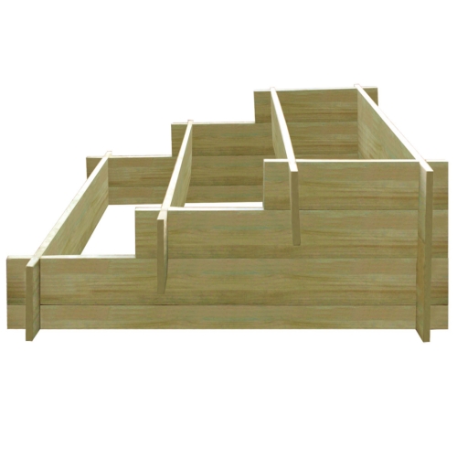 

Wooden planter impregnated with 3 levels 90 x 90 x 35 cm