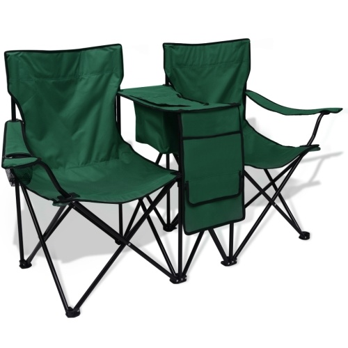 

Double Camping Chair 155x47x84 cm Green